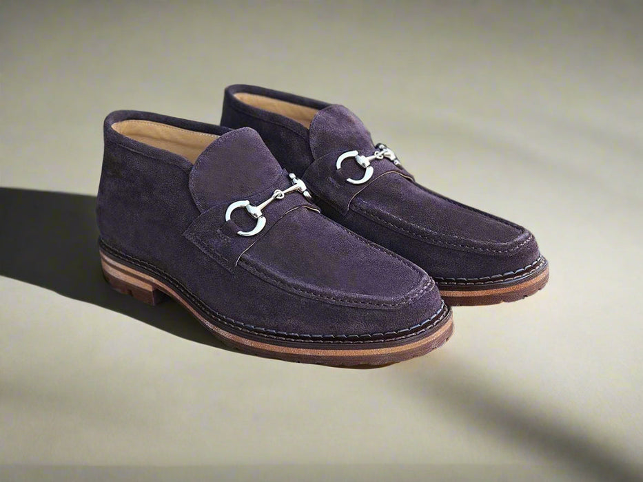 Suede Ankle Boot with Horsebit