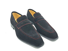 Carrucci Suede Penny Loafer with Contrast Stitching