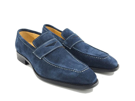Carrucci Suede Penny Loafer contrast stitching