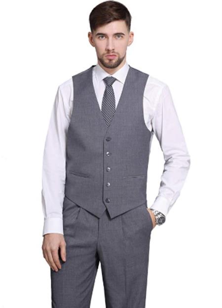 grey dress vest mens Suit Vest Grey (Only Mens Vest) Grey / PLEASE SELECT YOUR SIZE