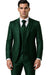 Shiny Suit - Prom Suit - Vested Sateen Flashy Suit -  Hunter Green - Emerald Color