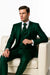 Shiny Suit - Prom Suit - Vested Sateen Flashy Suit -  Hunter Green - Emerald Color