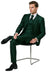 Shiny Suit - Prom Suit - Vested Sateen Flashy Suit -  Hunter Green - Emerald Color