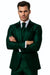 Shiny Suit - Prom Suit - Vested Sateen Flashy Suit -  Hunter Green - Emerald Color