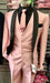 Men's Light Pink 3-Piece Tuxedo Suit with Black Satin Shawl Lapel – Formal Wear - Ultra Slim Fitted in Blush color