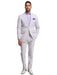 Mens Lavender Seersucker Suit Blazer + Pants Cotton Fabric - Summer Fabric in Purple color