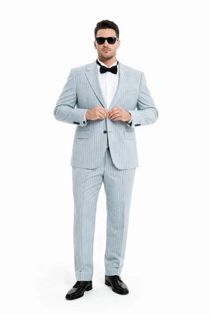 Summer Suits - Pinstripe Suit - Vested Suit