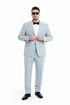 Summer Suits - Pinstripe Suit - Vested Suit
