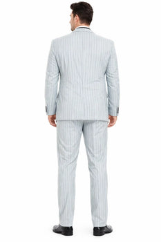 Summer Suits - Pinstripe Suit - Vested Suit