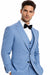 Summer Suits - Pinstripe Suit - Vested Suit - Blue