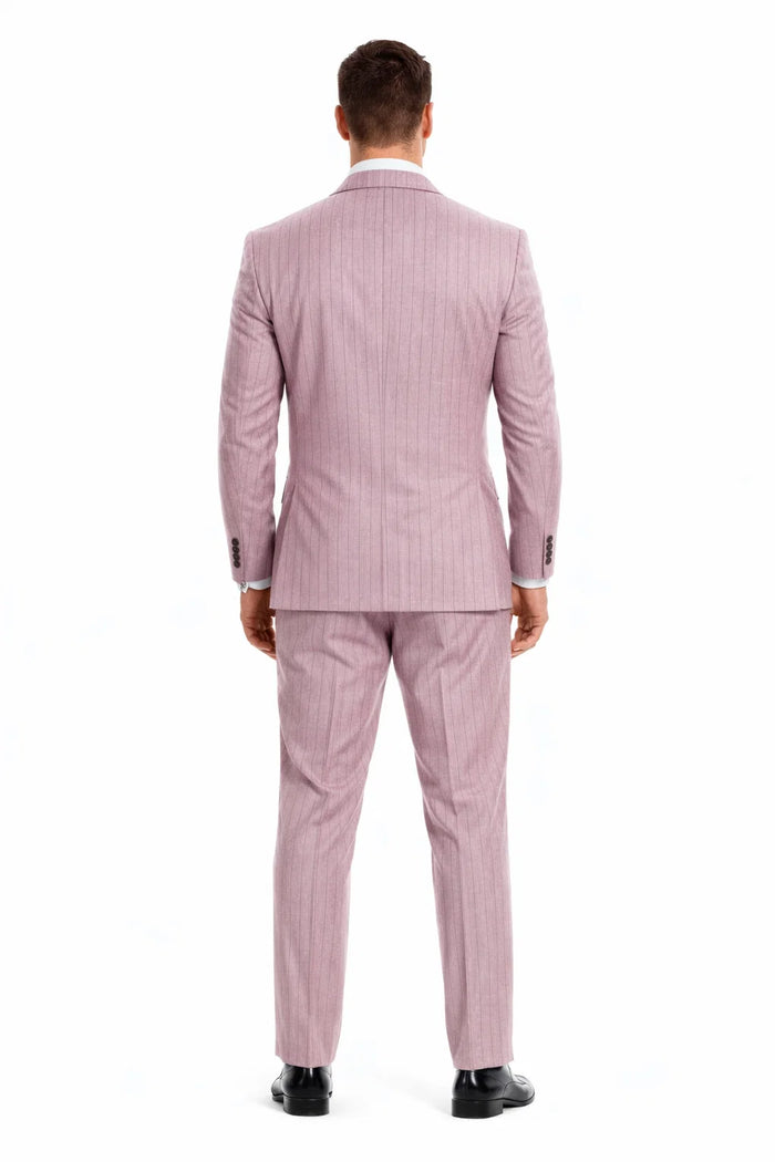 Summer Suits - Pinstripe Suit - Vested Suit - Dusty Rose