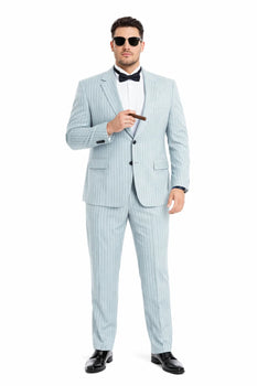 Summer Suits - Pinstripe Suit - Vested Suit