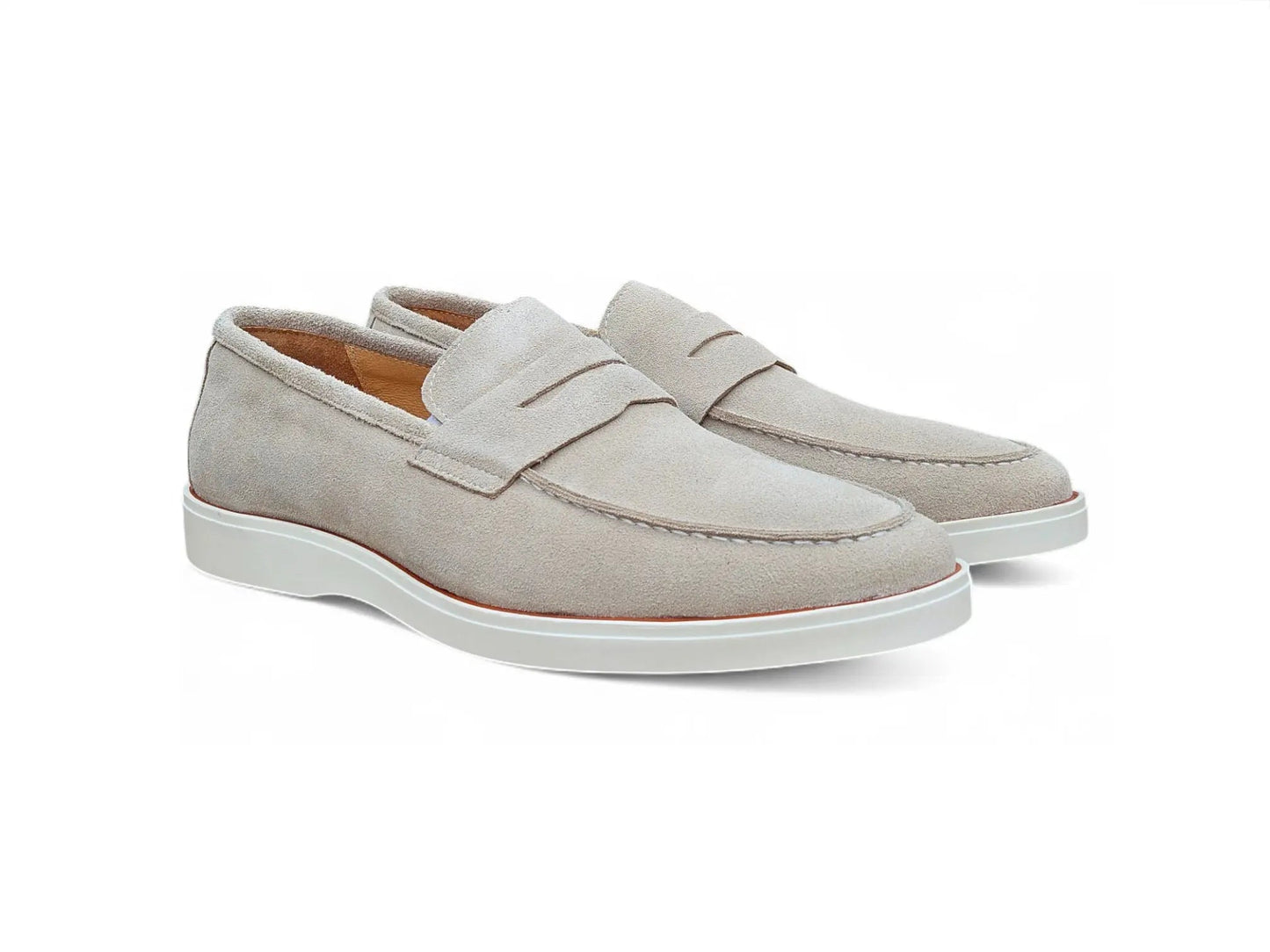 Carrucci Supple Suede Penny Loafer with Sporty Sole