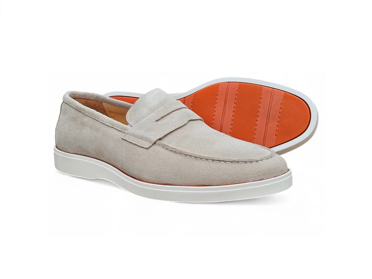 Carrucci Supple Suede Penny Loafer with Sporty Sole