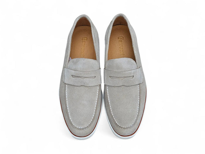 Carrucci Supple Suede Penny Loafer with Sporty Sole