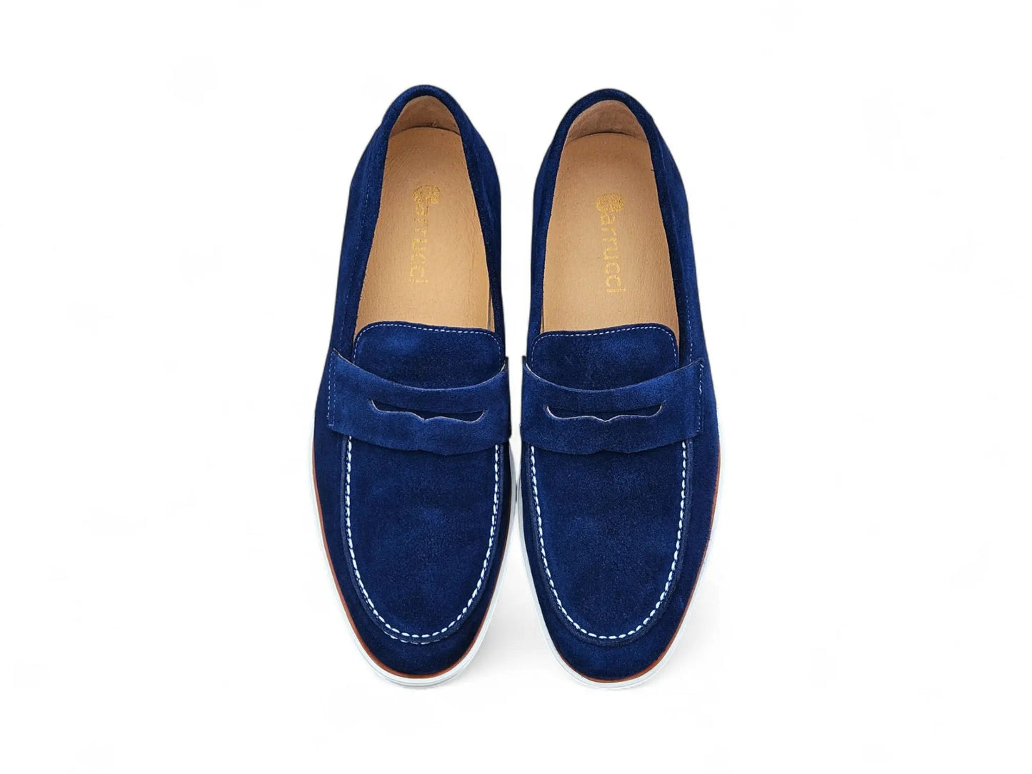 Carrucci Supple Suede Penny Loafer with Sporty Sole