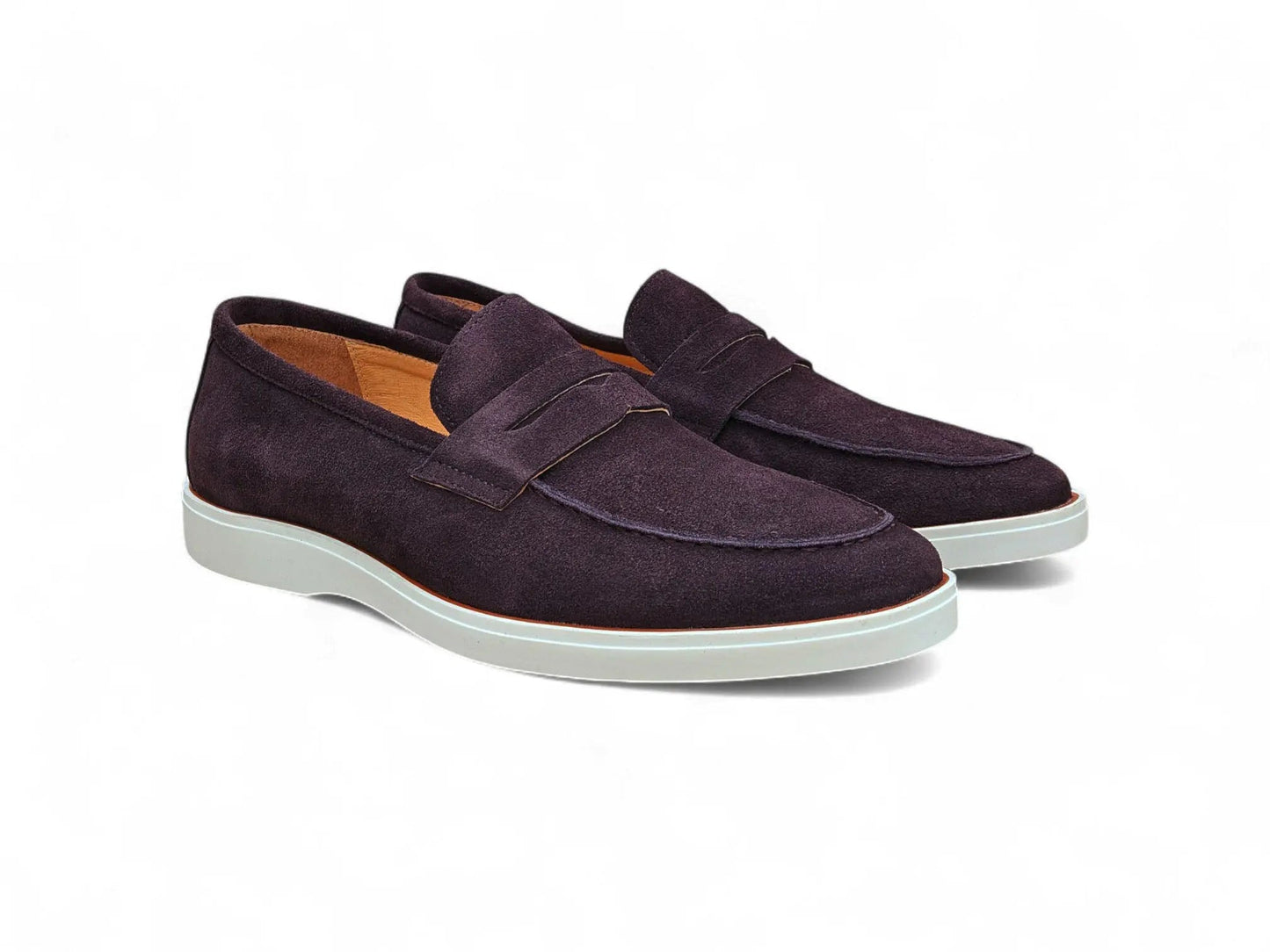 Carrucci Supple Suede Penny Loafer with Sporty Sole