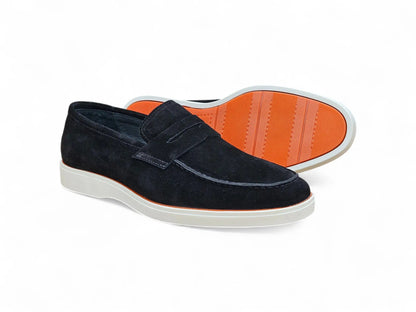 Carrucci Supple Suede Penny Loafer with Sporty Sole