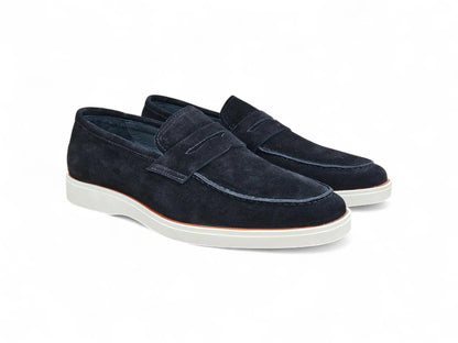 Carrucci Supple Suede Penny Loafer with Sporty Sole