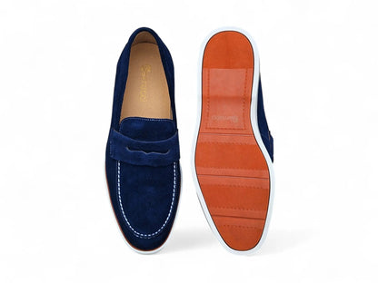 Carrucci Supple Suede Penny Loafer with Sporty Sole