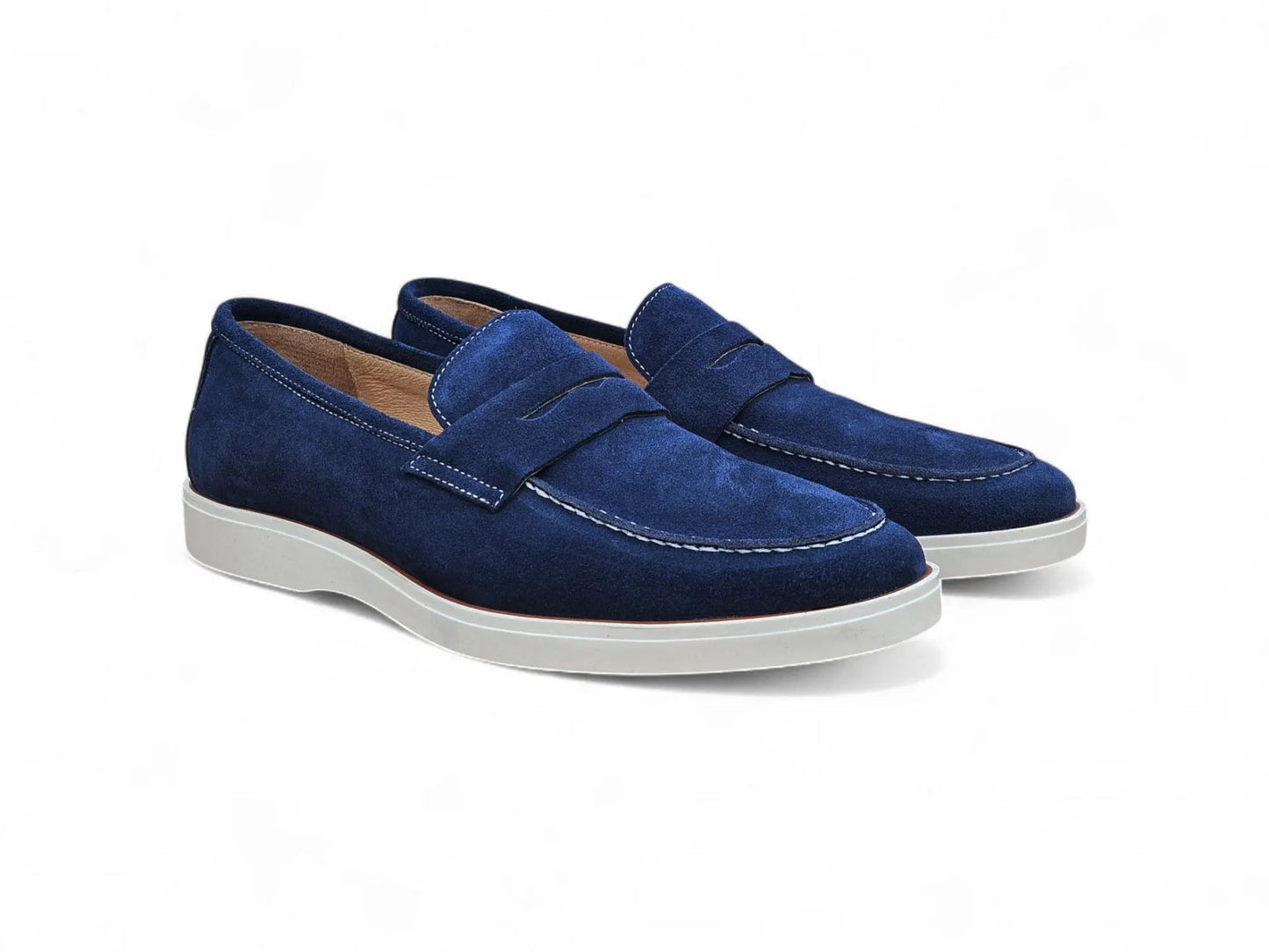 Carrucci Supple Suede Penny Loafer with Sporty Sole