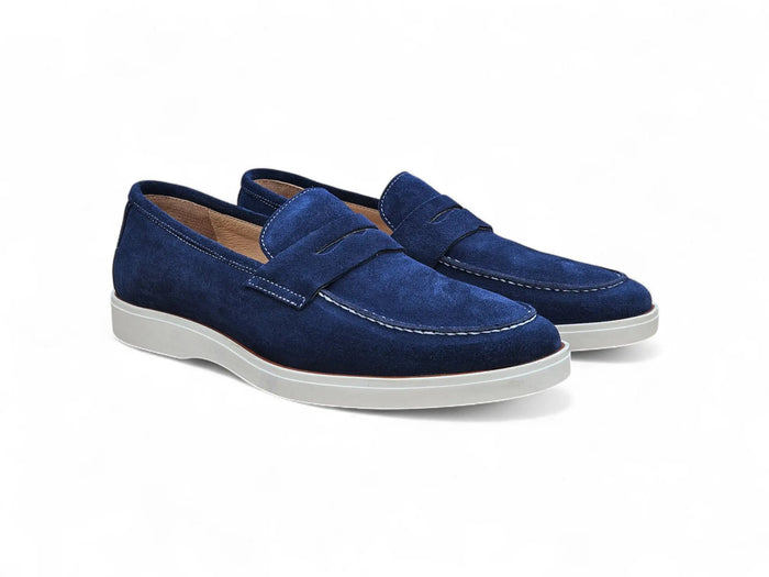 Carrucci Supple Suede Penny Loafer with Sporty Sole