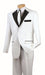 Men's Prom Tuxedo 2 Piece Fancy Lapel In White 2 Buttons Design