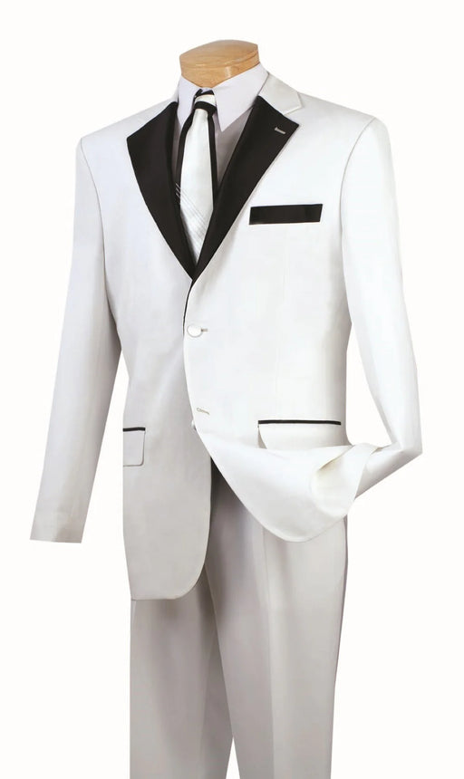 Men's  Notch Label Slim Fit Suit White