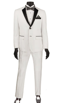 White Ultra Slim Fit Tuxedo 2 Buttons 2 Piece