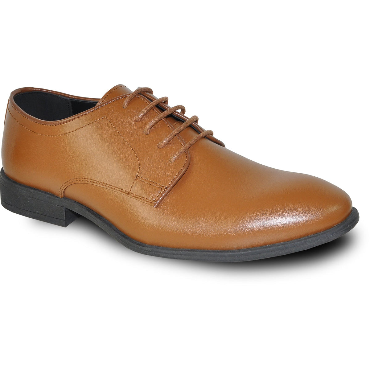 Bravo Mens Classic Plain Toe Oxford Dress Shoe in Light Brown