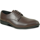 Bravo Mens Plain Round Toe Dress Oxford in Dark Brown - Men's Dress Shoes