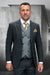 Men's Modern Fit Designer Wool Suit in Hunter Green with a Double Breasted Plaid Vest