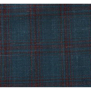 Saco vaquero - Western Sport Coat - Western Blazer- Mens Classic Fit Two Button Wool & Linen Sport Coat Blazer In Teal Blue Windowpane Plaid