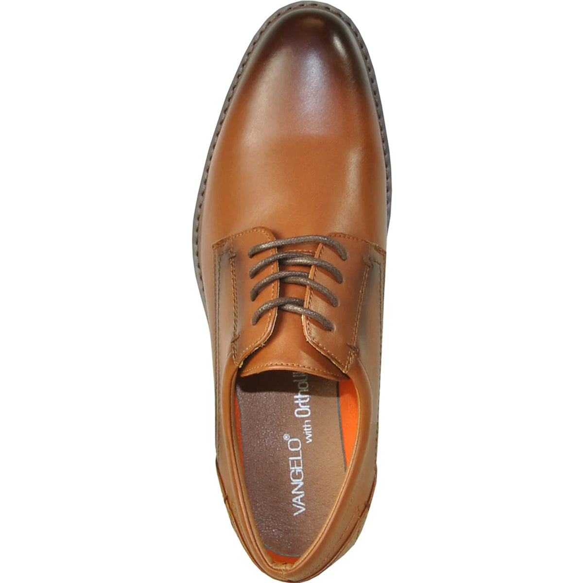 Bravo Mens Relaxed Oxford Dress Shoe in Antique Cognac Brown