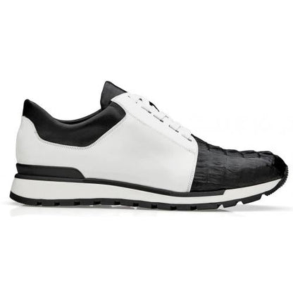 Belvedere Titan Black / White Genuine Crocodile Soft Calf Casual Sneakers - Image 2
