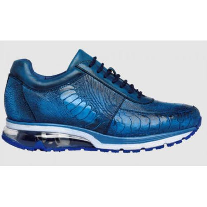 Belvedere Todd Antique Ocean Blue Genuine Ostrich Casual Sneakers - Image 2