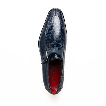 Marco Di Milano Toluca Navy Blue Monk Strap Lizard & Crocodile Shoes - Image 3