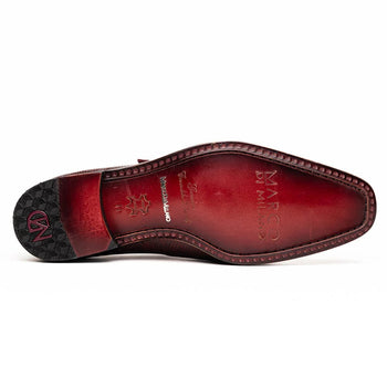 Marco Di Milano Toluca Wine / Burgundy Monk Strap Lizard & Crocodile Shoes - Image 4