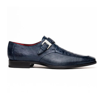 Marco Di Milano Toluca Navy Blue Monk Strap Lizard & Crocodile Shoes - Image 2