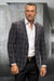 Mens Black Blazer - Men's Modern Fit Wool & Cashmere Patch Pocket Sport Coat Blazer in Black Windowpane Plaid