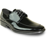 Bravo Mens Classic Moc Toe Shiny Patent Tuxedo Prom Shoe in Black