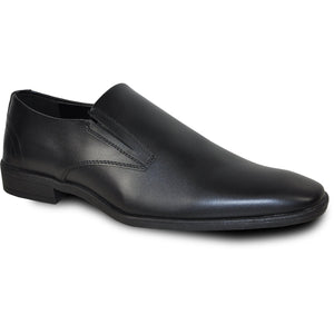 Bravo Mens Plain Pointy Square Toe Dress Loafer in Black - Men's Dress Shoes