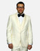 Statement Men's Off-White with White Lapel Vested 100% Wool Tuxedo