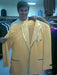 Men'S Yellow-Gold Shiny Flashy Metallic Tuxedo Suit Peak Lapel