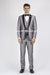 Men'S Silver Grey Tux ~ Gray Tuxedo Black Lapel Wedding Groom Suit