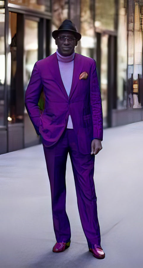 Ultra Smooth 2 Button  Business Suits Clearance Sale Purple