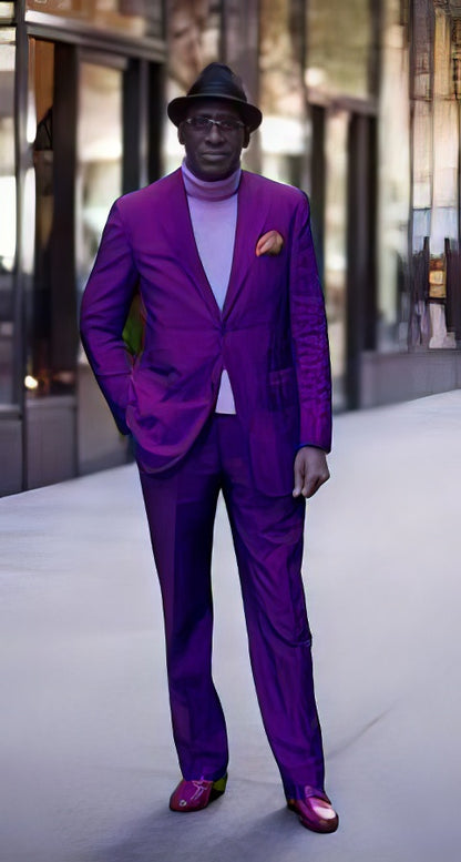 Ultra Smooth 2 Button  Business Suits Clearance Sale Purple