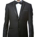 Slim Fitted Skinny Tapered Men'S Trimmed Peak Lapel Black