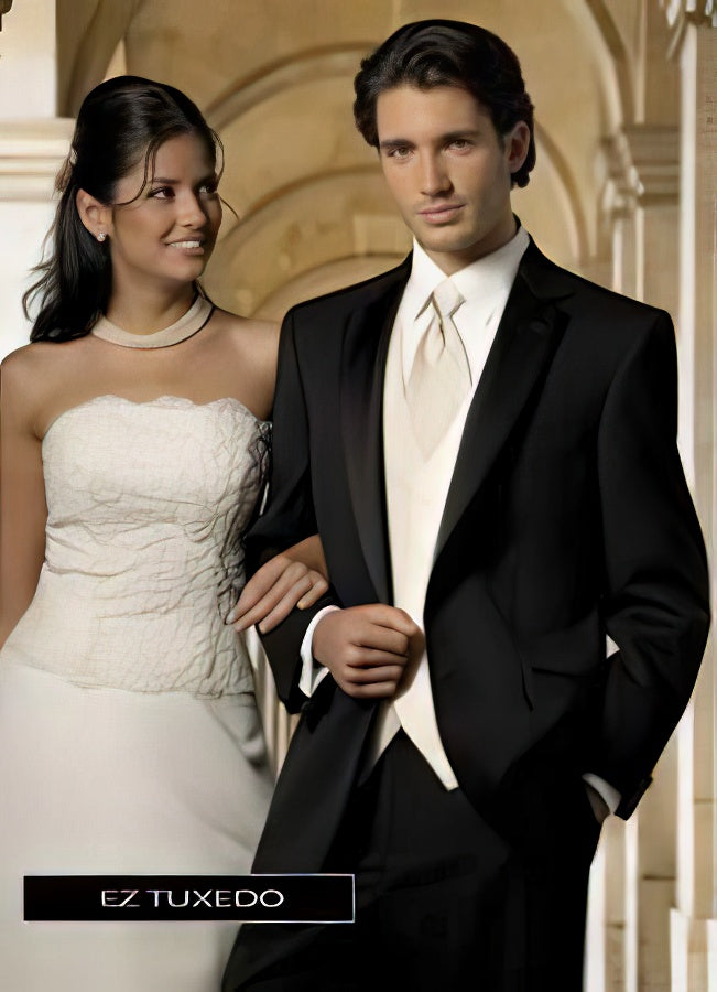 Fitted Slim Fitc Cut Traditional Black Best Designer One Button Black Tuxedo Suit For Men Slim Fit Black Tuxedo - Skinny Fit Tuxedo - Image 9