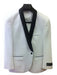 Men's One Button Slim Fit  Jacket White with Black Lapel Fashion Tuxedo For Men